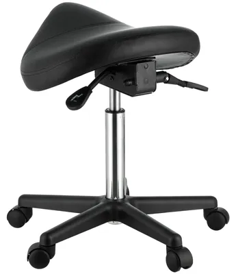 Produktbild von Sattelhocker mit Rädern, 181 kg Gewichtskapazität, Ergonomischer Rollsattelhocker, Höhenverstellbar, Verdicktes Kunstleder, Drehsattelhocker