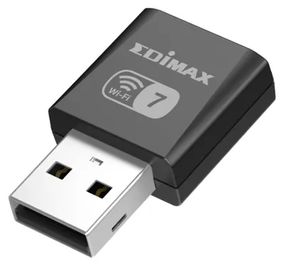 Obrázok produktu pre Edimax EW-7822UN7, Bezdrôtový, USB, WLAN, Wi-Fi 7 (802.11be), 2880 Mbit/s, Čierna