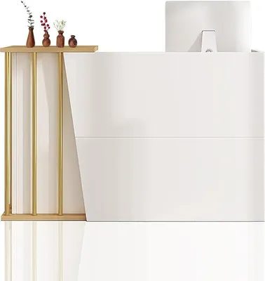 Immagine prodotto di Banco di accoglienza, reception con scrivania, scrivania della reception, bancone, scrivania, design moderno, supermercato, negozio di alimentari, negozio di abbigliamento, cassiere, hall, larghezza 120 cm