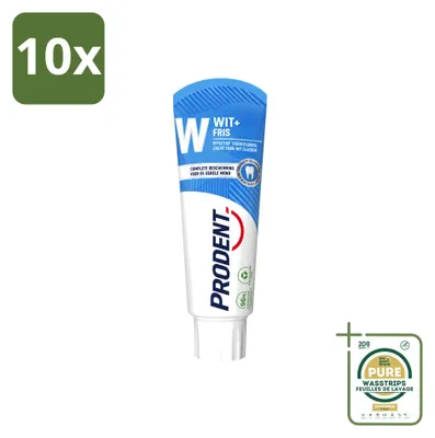 Produktbild von 10 x Prodent Wit + Fris Tandpasta - Complete Bescherming - 75 ml - Vorratspackung - 10 Stücke