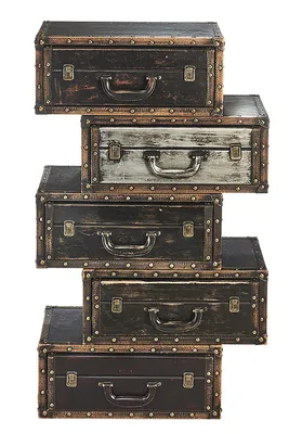 Obrázok produktu pre Kobolo Kufrový regál Regál v kufrovom vzhľade - hnedý - 5 priehradiek - 60x31x102 cm - Stojaci regál Úložný priestor Dekorácie Knižný regál Regál Malý nábytok