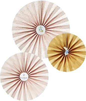 Produktbild von Peter Rabbit -  Fächerdekoration, Papier, Party 3er-Pack SM2518 (Einheitsgröße) (Cremefarbe/Orange)