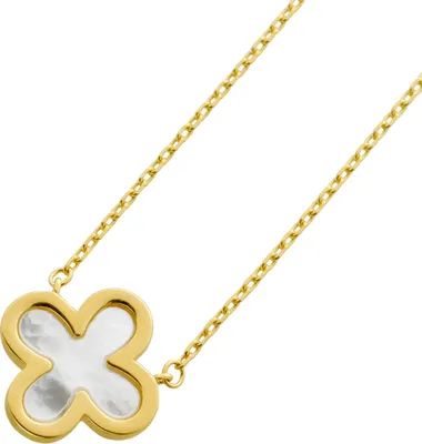 Produktbild von Perlmutt Ankerkette Gelbgold 333 8 Karat weißer Natur Edelstein 45