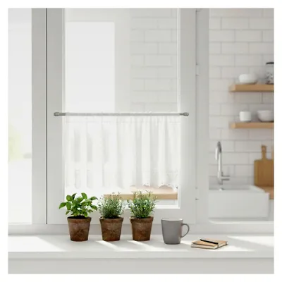 Produktbild von Vitragestangen/Scheibenstangen Silbergrau (8 Stück), ausziehbar 60-100 cm
