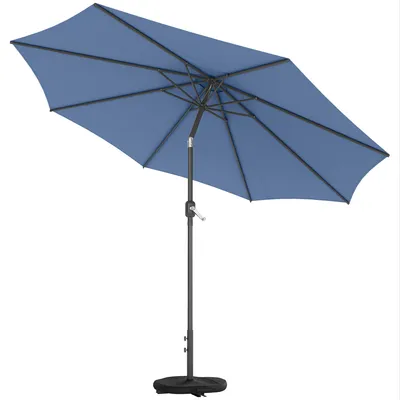 Produktbild von Sonnenschirm Ø295 cm, UV 30+Sonnenschirm runder Balkonschirm Strandschirm Marktschirm für Strand Balkon Garten, Blau
