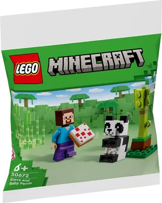 Zdjęcie produktu dla Zbuduj swoją przygodę z Klockami Minecraft 30672! Dołącz do Steve’a i jego małej pandy w niesamowitym świecie kreatywności i zabawy!