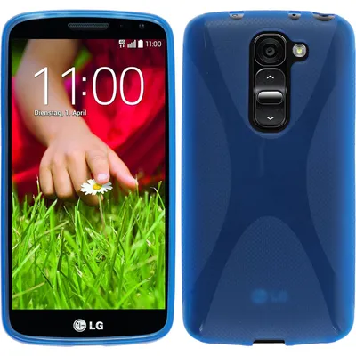 Produktbild von PhoneNatic Case kompatibel mit LG G2 mini - blau Silikon Hülle X-Style + 2 Schutzfolien