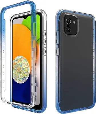 Produktbild von König Design Hülle kompatibel mit Samsung Galaxy A03 Kunststoff Soft Handyhülle - Handy Case Blau