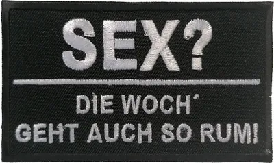 Produktbild von Biker Zitat Spruch S*x? - Aufnäher, Bügelbild, Aufbügler, Applikationen, Patches, Flicken, Zum Aufbügeln, Größe: 9,5 x 5,5 cm
