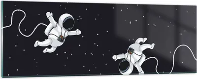 Produktbild von Bilder auf glas - Einteilig - Cartoon Astronauten Kosmos - 90x30cm - Glasbilder - Wandbilder - Bilder - zum Aufhängen bereit - Wanddekoration aus Glas - Glas Bilder - Wandbild auf Glas - GAB90x30-4867