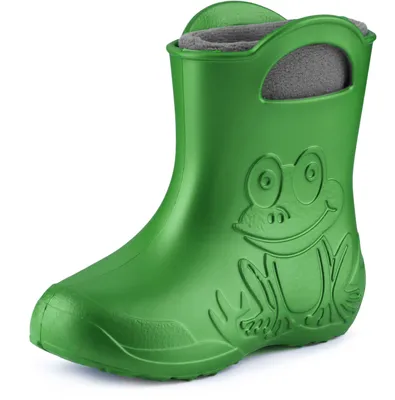 Produktbild von Ladeheid Eva Kinder Jungen Mädchen Gummistiefel Regenschuhe gefüttert LA-CA-03 (Smaragdgrün/Grau, 26/27 EU)