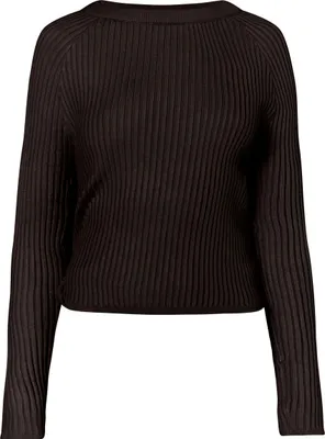 Image de Pull court en maille pour femme Ciaga - marron foncé, XS