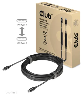 Immagine prodotto di Club3d CLUB3D Cavo bidirezionale attivo da USB 3.2 Gen2 Tipo C a C 8K60Hz M/M 5m/16.4ft