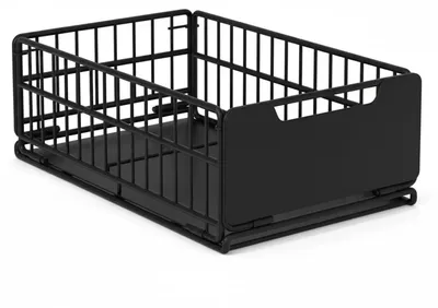 Obrázok produktu pre Skladacia zásuvka – úložný kôš pod policu – kovový rám – bez vŕtania – 43 x 25 x 18 cm – čierna