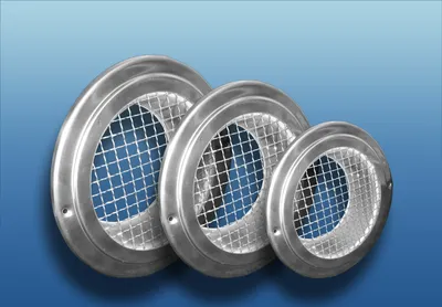 Produktbild von Edelstahl Lüftungsgitter rund mit Mäuseschutzgitter : Ø 160 System: Ø 160