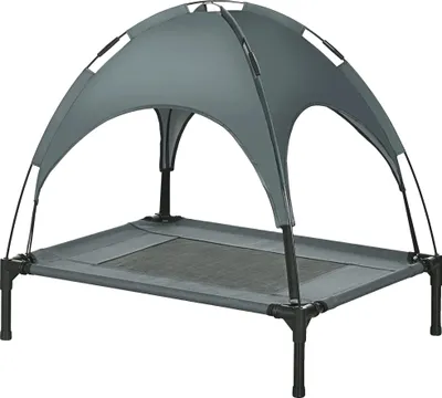 Image de Lit pour chien, tente imperméable, toile, gris