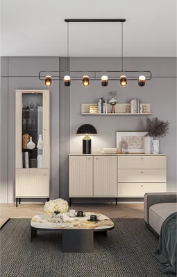 Produktbild von Wohnwand in kaschmir matt SALOU-131 modern 3-teilig inkl. Softclose Funktion