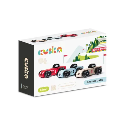 Image de Cubika Set de 3 vehicules en bois