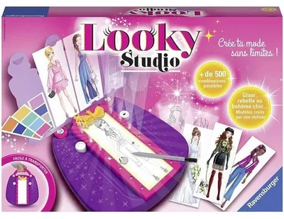 Produktbild von Ravensburger Malset Looky Studio Fashion Designer, Zeichenschablonen-Set für Kinder, 6 Jahr(e), Batterien erforderlich, Mehrfarbig, 1 Stück(e)