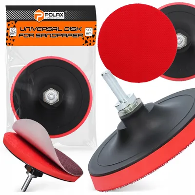 Produktbild von Polax Schleifscheibe 125mm Klettverschluss M14 Bohreradapter
