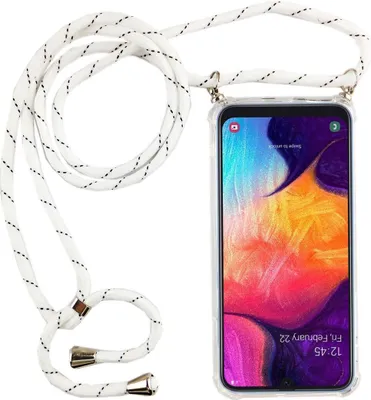 Produktbild von Handykette für Samsung Galaxy A50 - Smartphone Necklace Hülle mit Band - Schnur mit Case zum umhängen in Weiß
