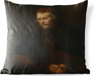 Produktbild von MuchoWow® Outdoor Kissen - Der Apostel Paulus - Gemälde von Rembrandt van Rijn - 40x40 cm - Wetterfest - Lounge Kissen - Kopfkissen - Interieur - Polster mit Bild