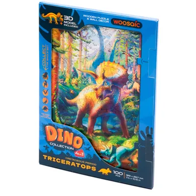 Produktbild von Dřevěné puzzle Unidragon dinosaurus Triceraptos (18,9x26,7cm)