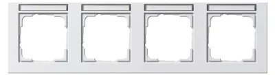 Produktbild von Gira 109429 System 55 Rahmen E2 mit Beschriftungsfeld Reinweiß glänzend 4-fach waagerecht (109429)
