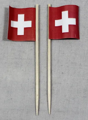 Produktbild von Party-Picker Flagge Schweiz quadratisch Papierfähnchen in Spitzenqualität 25 Stück Beutel