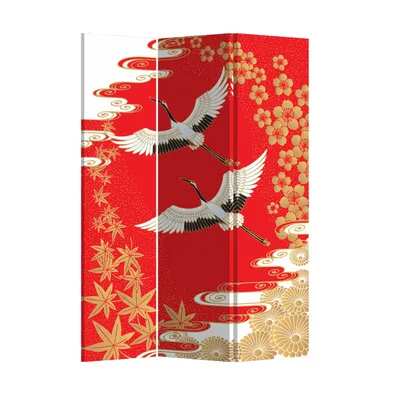 Produktbild von Fine Asianliving Paravent Raumteiler B120xH180cm 3-teilig Kräne