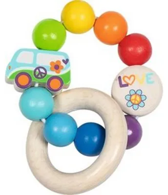 Image de Goki Elastik Griffling Arc-en-ciel Van Jouet de motricité en bois pour bébé 65359