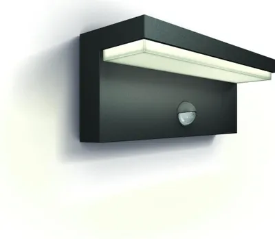 Produktbild von Philips Bustan Wandleuchte, 3,8 W, Wandbeleuchtung für den Außenbereich, Anthrazit, Metall, IP44, Terrasse, Garten, I