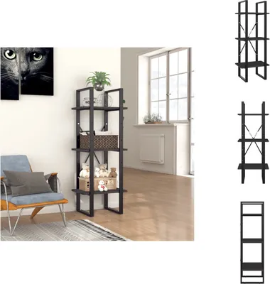 Imagen del producto de vidaXL Estantería de 3 compartimentos, color gris, 40x30x105 cm, fabricada en material de madera. - Estanterías y libreros