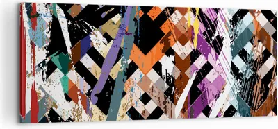 Produktbild von Bild auf Leinwand - Leinwandbild - Abstraktion modern - 120x50cm - Wand Bild - Wanddeko - Leinwanddruck - Bilder - Kunstdruck - Wanddekoration - Leinwand bilder - Wandkunst - AB120x50-3696