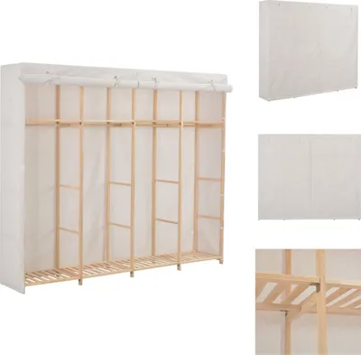 Produktbild von vidaXL Kleiderschrank Weiß 200 x 40 x 170 cm Stoff -  Kleiderschränke