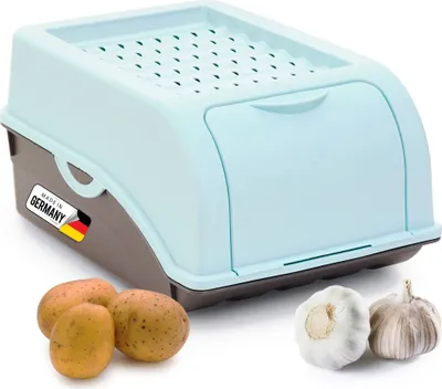 Produktbild von Novaliv 1x Klein 3,5 L Vorratsbehälter türkis Light Aufbewahrungsbox Küche Zwiebelbehälter Knoblauchbehälter