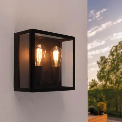 Produktbild von Ledvion Wandleuchte IP44 15W E27 schwarz dimmbar