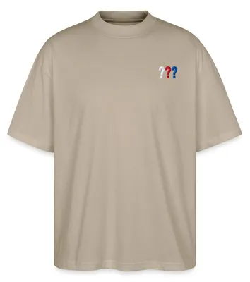 Produktbild von Spreadshirt Die Drei Fragezeichen Logo Stickerei Oversize Uni T-Shirt, XS, Steingrau