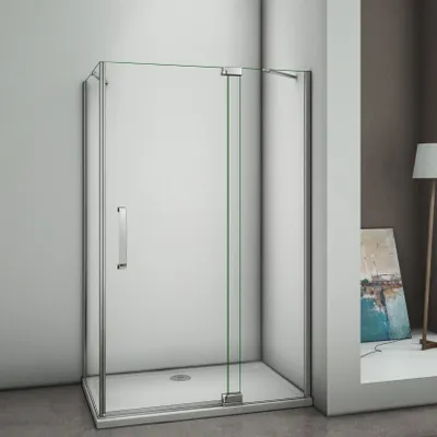 Produktbild von L-from 80x90x195cm Eckeinstieg Duschwand Duschkabine NANO+ESG Duschtür