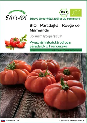 Obrázok produktu pre SAFLAX - BIO - Paradajka - Rouge de Marmande - Solanum lycopersicum - 10 Semená