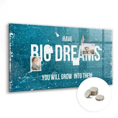 Produktbild von Dekorative Magnettafel 120x60 cm - Magnetwand - für Fotos, Karten und Notizen - Fotowand - Memoboard - Magnetpinnwand - Wanddekoration - Motivationstext