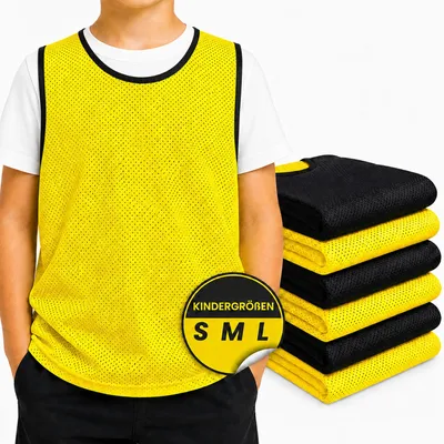 Produktbild von Kyto Fußball Leibchen 6er Set gelb/schwarz Größe S (48x35 cm)