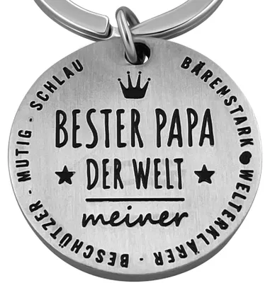 Produktbild von LANOLU Schlüsselanhänger Papa, Anhänger bester Papa Schlüsselanhänger Vatertag, bester Papa Geschenke, Vater Glücksbringer, Metall