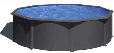 Produktbild von GRE Runder Stahlwandpool mit Anthrazitoptik KIT350GY – Ø 350 x 120 cm, Komplettset