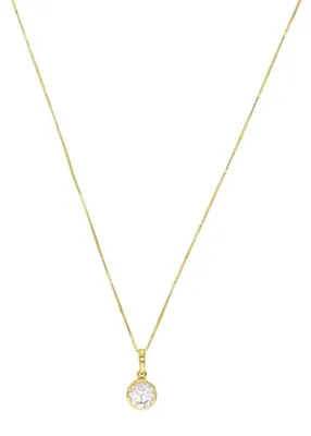 Produktbild von Amor Halskette 375er Gelbgold 45 cm, Zirkonia Ein Steiner, Veneziagliederung