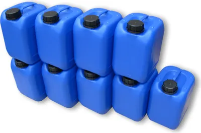 Produktbild von 9 Stück 5 Liter 5 L Kanister Wasserkanister Campingkanister Farbe blau lebensmittelecht DIN51 (9x5knb51)