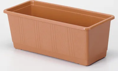 Produktbild von Geli Balkonkasten STANDARD Terracotta mit Holzstruktur 60 cm - Kunststoff