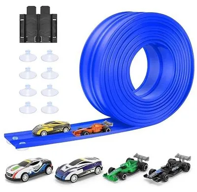 Zdjęcie produktu dla Tor wyścigowy 5M elastyczny dla dzieci zestaw 4 samochody PVC