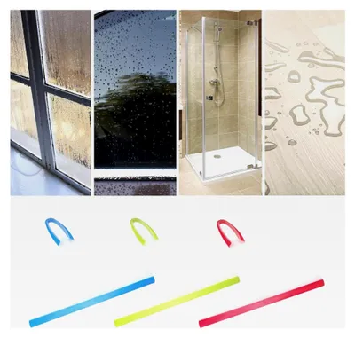 Produktbild von 3 Stück Duschabzieher, Duschwischer, Glasreinigung mit Gummiklinge, Kunststoffreiniger für Spiegel, Fenster, Boden, Glas, Badezimmer