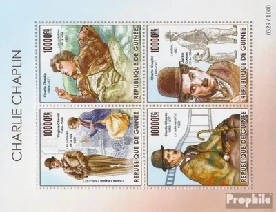 Produktbild von Briefmarken Guinea 2015 Mi 11328-11331 Kleinbogen (kompl. Ausgabe) postfrisch Charlie Chaplin